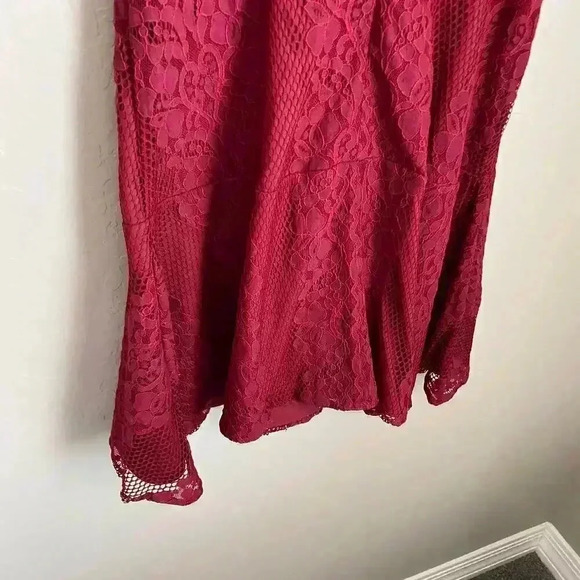 Adelyn Rae Red Lace Skater Dress Size Large - Picture 14 of 16